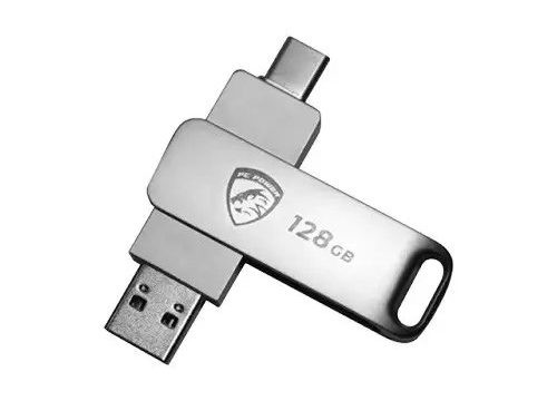 PC POWER P128 DUAL 128GB USB 3.2 Gen1 Type-C FLASH DRIVE