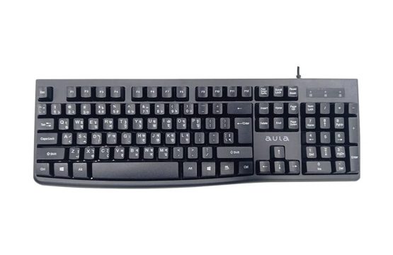 AULA AK105 Wired Black Keyboard with Bangla