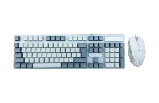 AULA F3061 Wired Grey White Keyboard & Mouse Combo