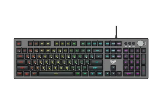 AULA F2028 (White Switch) Wired Black Membrane Gaming Keyboard