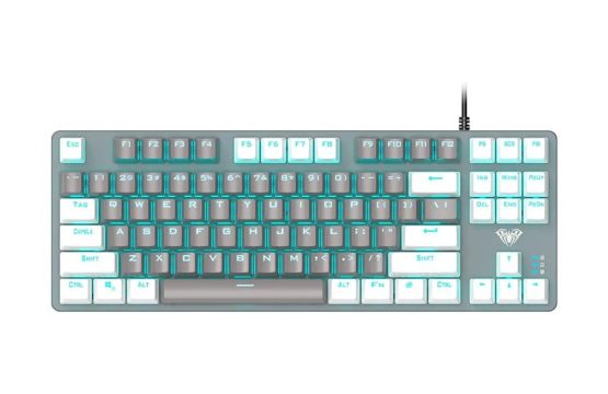 AULA F3287 (Blue Switch) Wired Grey (White+Grey Key) Mechanical Gaming Keyboard