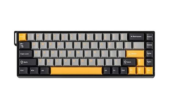 AULA WIN68 HE (Magnetic Switch) Wired Black & Gray + Yellow Mechanical Gaming Keyboard
