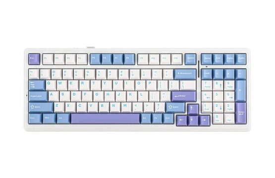 AULA F99 Tri Mode (Graywood V3 Switch) Purple White (White+Blue+Purple Key) Gaming Keyboard