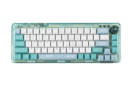 AULA F68 RGB Bluetooth (Tri Mode) White & Green Mechanical Gaming Keyboard