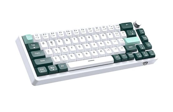 PC Power K68 RGB Tri-Mode Blue Switch Gaming Mechanical Keyboard (White)