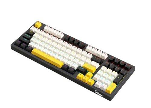 PC POWER K98 Gaming RGB Mechanical Keyboard (Black & White + Yellow)