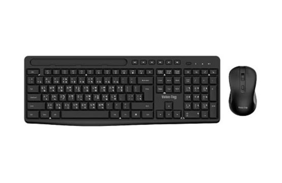 Value Top KMW1096B Black Wireless Silent Office Keyboard & Mouse Combo with Bangla