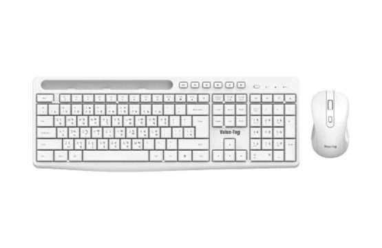 Value Top KMW1096W White Wireless Silent Office Keyboard & Mouse Combo with Bangla