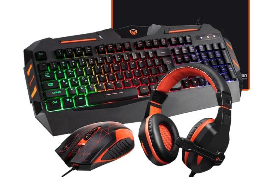 Meetion MT-C500 Black USB Wired Gaming Keyboard, Mouse, Mouse Pad & Headphone Combo