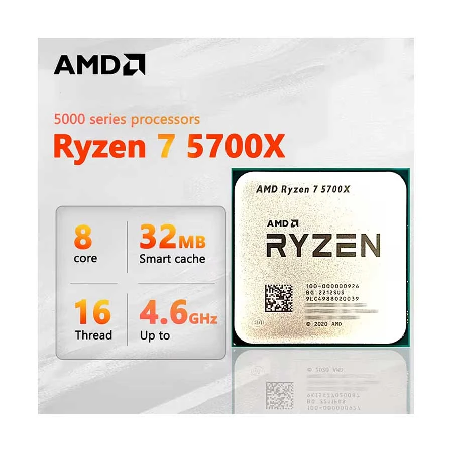 AMD Ryzen 7 5700X 3.4GHz-4.6GHz 8 Core 36MB Cache AM4 Socket Processor - Image 2