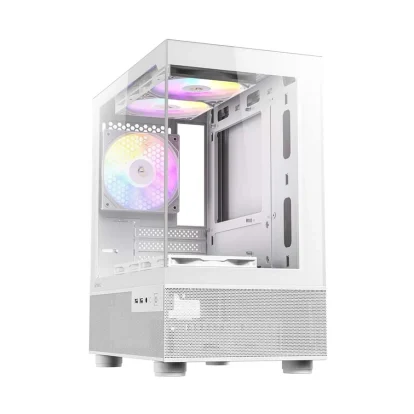 Antec CX200M RGB Elite Mini Tower White (Tempered Glass Window) Micro-ATX Gaming Desktop Case