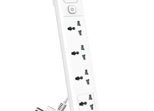 Deli ET403 Universal Hole Extension Cord 2 Pin 4 Port 3 Meter Power Strip