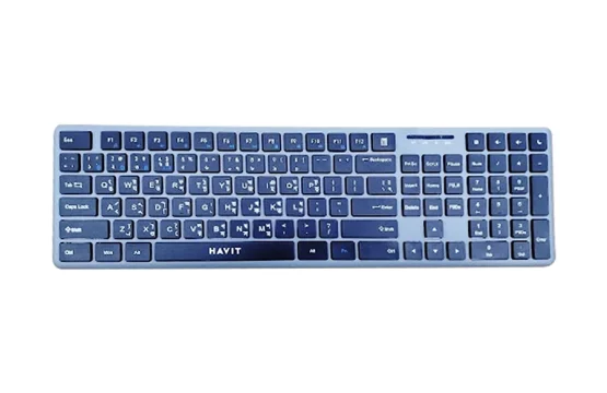 Havit KB235WB Dual Mode Bluetooth Black & Gray Keyboard With Bangla