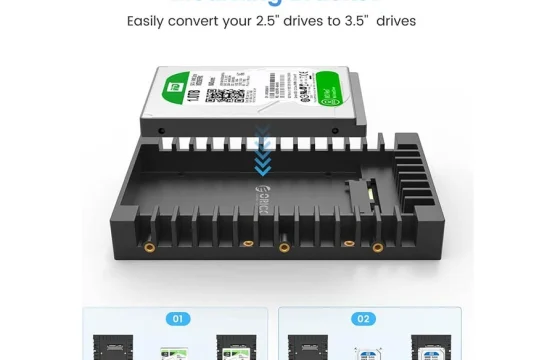 ORICO 1125SS Black Internal 2.5 inch HDD/SSD to 3.5 inch Drive Bay Converter Caddy