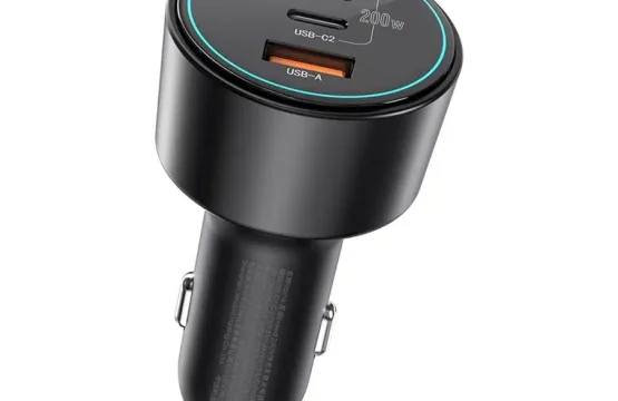 Wiwu Starship 200W 3 Ports Black Car Charger (2xUSB-C & 1xUSB-A)