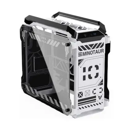 Value Top Mloong Series MINOTAUR Mid Tower Micro-ATX White Open-Frame Gaming Desktop Casing