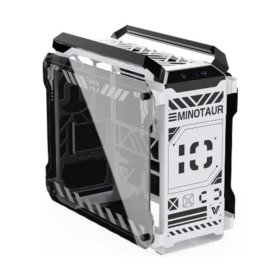 Value Top Mloong Series MINOTAUR Mid Tower Micro-ATX White Open-Frame Gaming Desktop Casing